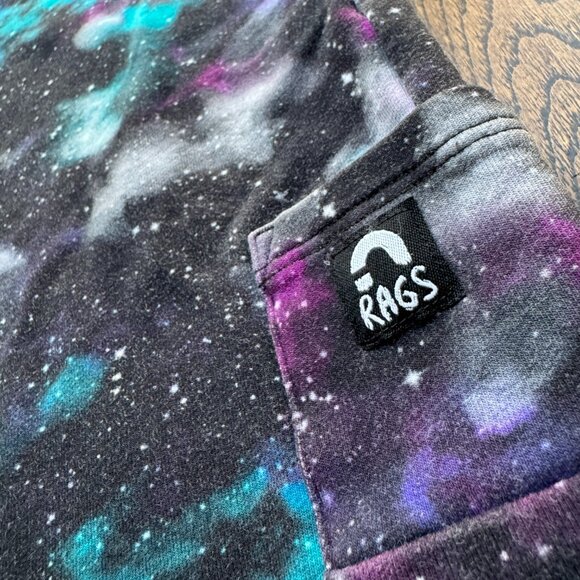 Rags to Raches Girls Drop Pocket Dress in Celestial Galaxy Size 2T Black Purple - Picture 3 of 7